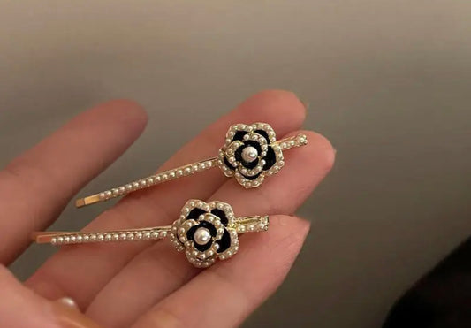 Black Rose Hairpins