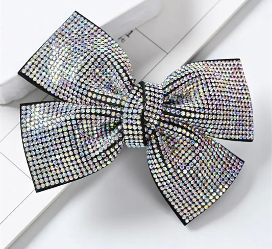 Rhinestone Small White Bow